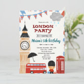 ロンドンの誕生日・ベビーシャワーの招待状 招待状 (スタンド正面)