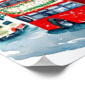 ロンドンの象徴的な赤の二重層バス(A) ポスター (角)