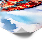 ロンドンの象徴的な赤の二重装飾バス(G) ポスター (角)