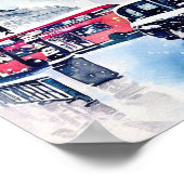 ロンドンの象徴的な黒いタクシー乗り場(F) ポスター (角)