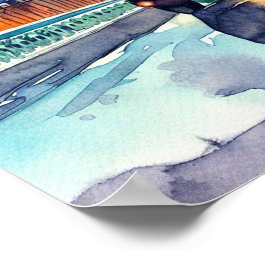 ロンドンの象徴的な黒いタクシー客室(A) ポスター (角)