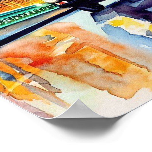 ロンドンの象徴的な黒いタクシー客室(C) ポスター (角)