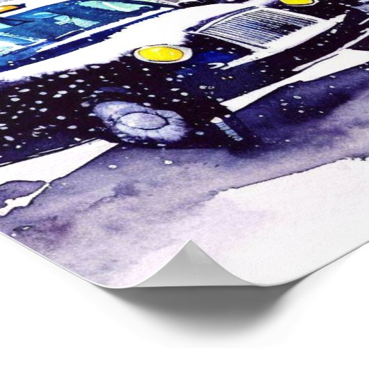 ロンドンの象徴的な黒いタクシー客室(G) ポスター (角)