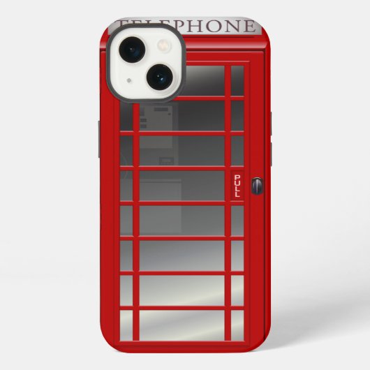 ロンドンの赤い公衆電話ボックス呼出し箱 iPhoneケース (裏面)