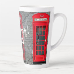 ロンドンの赤い電話ボックス カフェラテマグ