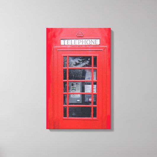 ロンドンの赤い電話ボックス キャンバスプリント (正面)