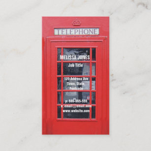 ロンドンの赤い電話ボックス 名刺
