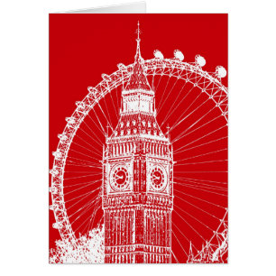 ロンドンの赤く及び白い郵便はがき