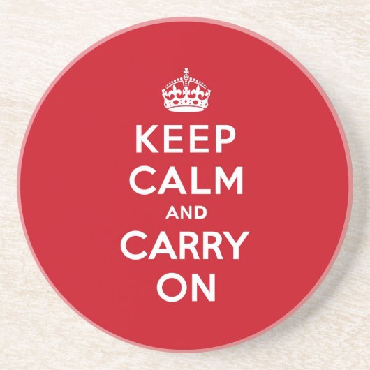ロンドンの赤のKeep Calm and Carry On コースター (正面)