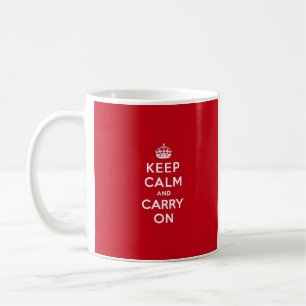 ロンドンの赤のKeep Calm and Carry On コーヒーマグカップ