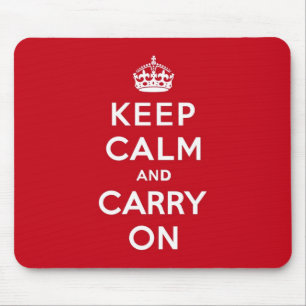 ロンドンの赤のKeep Calm and Carry On マウスパッド