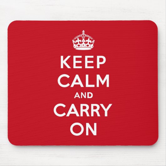 ロンドンの赤のKeep Calm and Carry On マウスパッド (正面)