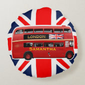 ロンドンの赤バス ラウンドクッション (裏面)