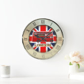 ロンドンの赤バス ラージ壁時計 (ホーム)