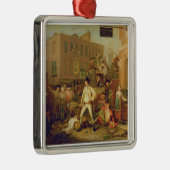 ロンドンの通りの場面、1770年(キャンバスの油) メタルオーナメント (右)