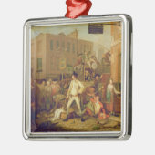 ロンドンの通りの場面、1770年(キャンバスの油) メタルオーナメント (左)