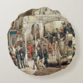 ロンドンの通り1869年 ラウンドクッション (裏面)