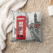 ロンドンの通り、装飾用クッション16" x 16" クッション (ブランケット)