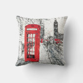ロンドンの通り、装飾用クッション16" x 16" クッション (裏面)