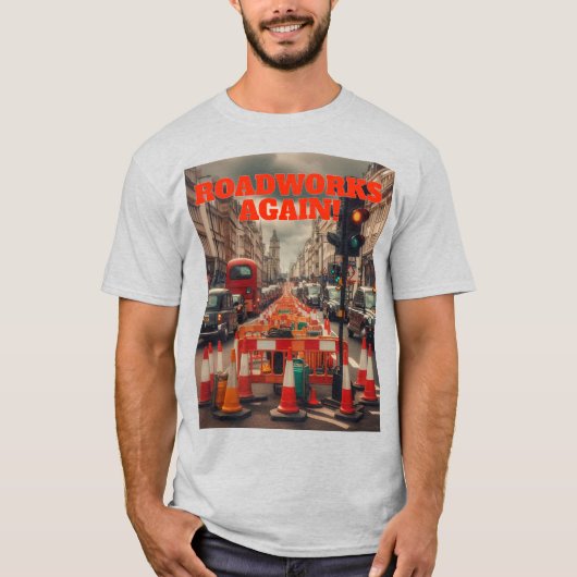 ロンドンの道路工事 Tシャツ (正面)