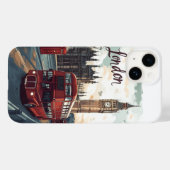 ロンドンの都市景観:2階建てバスとビッグ・ベン Case-Mate iPhoneケース (裏面 (横))