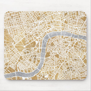 ロンドンの金めっきされた都市地図 マウスパッド