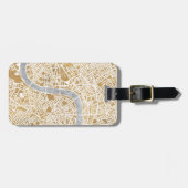 ロンドンの金めっきされた都市地図 ラゲッジタグ (正面横)
