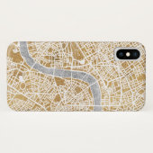 ロンドンの金めっきされた都市地図 Case-Mate iPhoneケース (裏面(横))