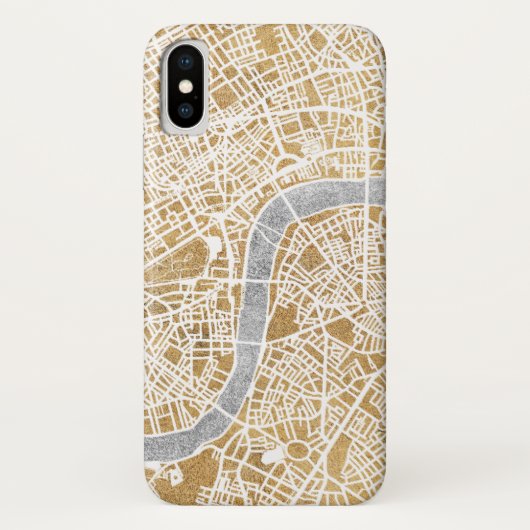 ロンドンの金めっきされた都市地図 Case-Mate iPhoneケース (裏面)