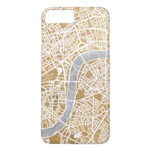 ロンドンの金めっきされた都市地図 Case-Mate iPhoneケース (裏面)