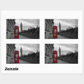 ロンドンの長方形ステッカーに赤い電話ボックス 長方形シール (シート)