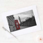 ロンドンの長方形ステッカーに赤い電話ボックス 長方形シール (封筒)