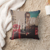 ロンドンの陸標のヴィンテージのビッグベンの写真 クッション (ブランケット)