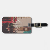 ロンドンの陸標のヴィンテージの写真のモノグラム ラゲッジタグ (正面横)