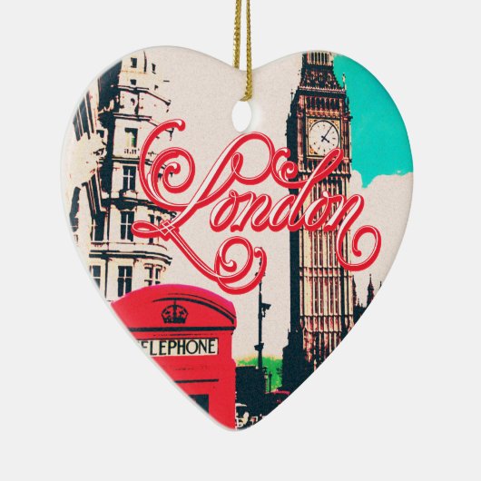 ロンドンの陸標のヴィンテージの写真 セラミックオーナメント (右)