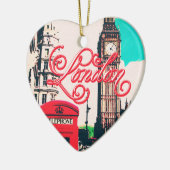 ロンドンの陸標のヴィンテージの写真 セラミックオーナメント (左)