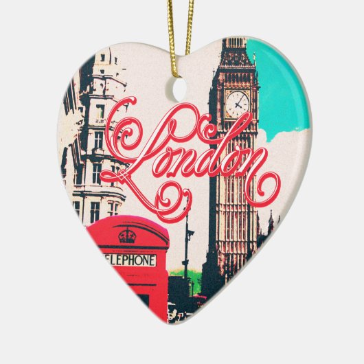 ロンドンの陸標のヴィンテージの写真 セラミックオーナメント (左)