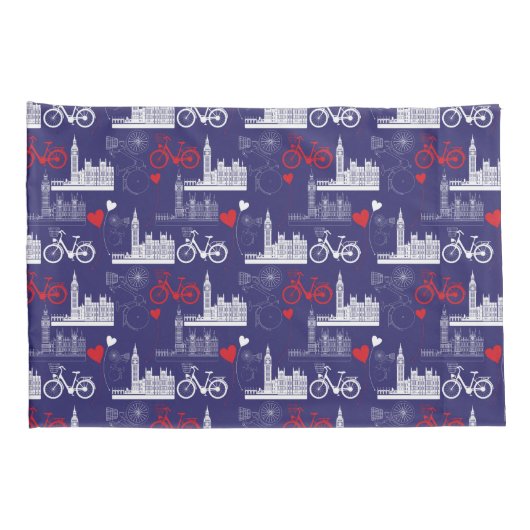 ロンドンの陸標パターン 枕カバー (裏面-右)