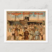 ロンドンの陽気な女の子"ニューヨークに到着" ポストカード (正面)