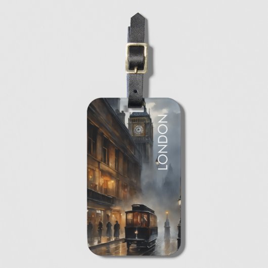ロンドンの雨の後の太陽の光 ラゲッジタグ (正面縦)