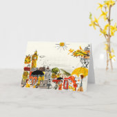 ロンドンの雨の日 カード (黄色い花)