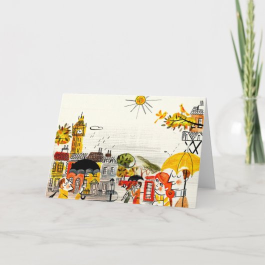 ロンドンの雨の日 カード (正面)