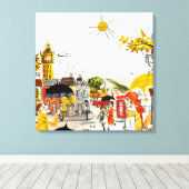 ロンドンの雨の日 キャンバスプリント (インサイチュ (ウッドフロア))