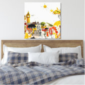 ロンドンの雨の日 キャンバスプリント (インサイチュ (寝室))