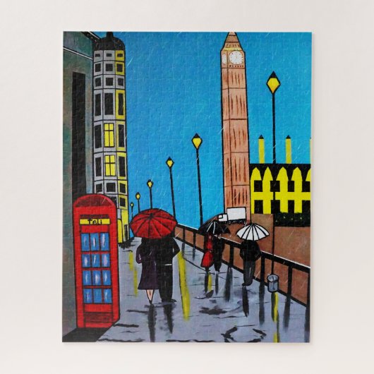 ロンドンの雨の日 ジグソーパズル (縦)