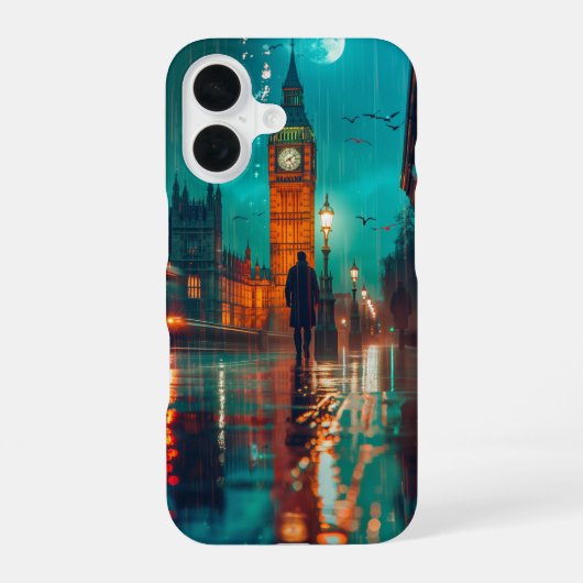 ロンドンの雨 iPhone 16ケース (裏面)