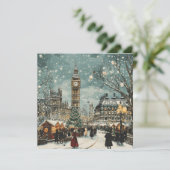 ロンドンの雪景色のクリスマス シーン シーズンカード (スタンド正面)