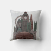 ロンドンの雲の赤と緑 クッション (裏面)