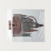 ロンドンの雲の赤と緑 タペストリー (正面(横))