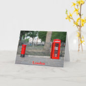 ロンドンの電話ブース&ポストボックス カード (黄色い花)